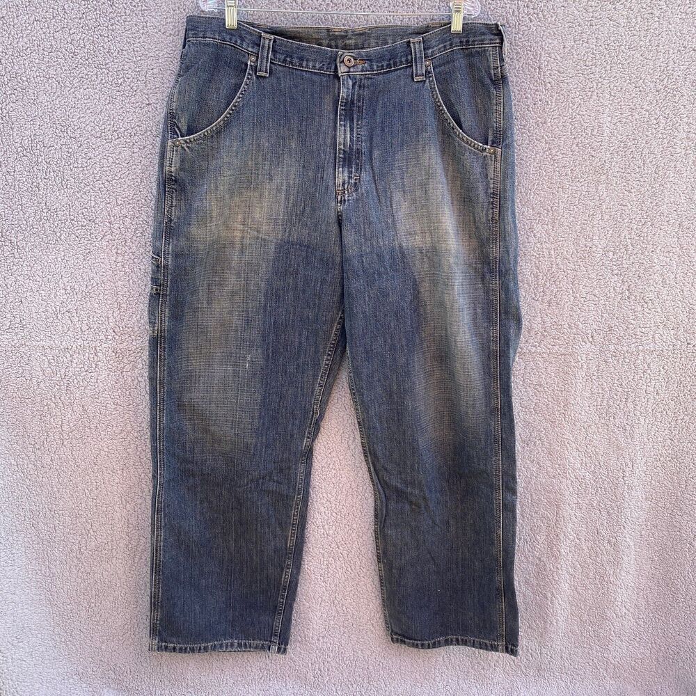 Vtg Lee Dungarees Baggy Skater Work Straight Leg Jeans 36x32 (39x32.5)